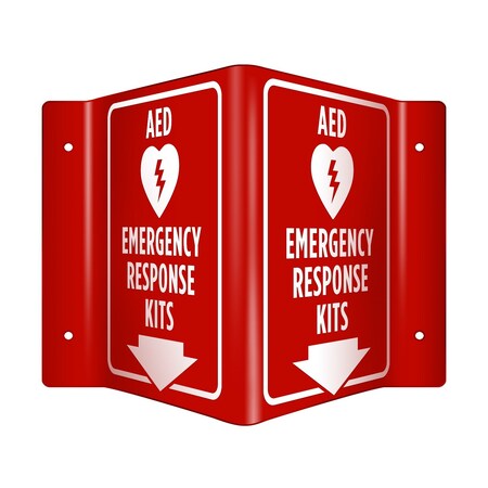 Aek AED  AllergyOpioidBleedingAED Cabinet 3D Sign EN9996